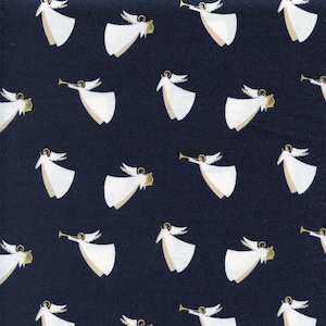 Angels Oh Holy Night Riley Blake Cotton Fabric SC9551 Navy, By the Yard