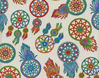Dreamcatcher Tucson Elizabeth's Studio Cotton Fabric 537 Cream, By the Yard