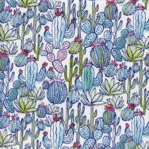 Looking Sharp Cacti Dear Stella Sewing Baumwollstoff 1173 Weiß, Massenware