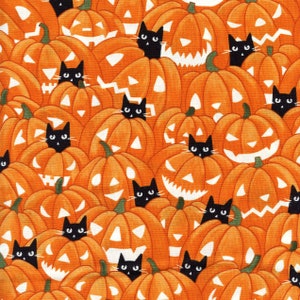 Pompoenpatch Zo Adora-Boo! Blank Textiel Katoen Stof 9665G-33 Oranje, op maat geknipt