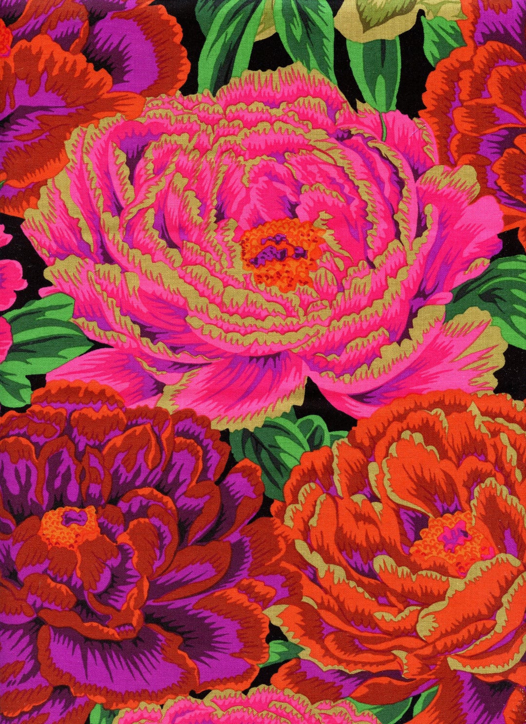 HALF YARD Tibetan Peony Kaffe Fassett Collective Free Spirit Cotton ...