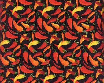 Chile Peppers Fiesta Blank Textiles Cotton Fabric B-9380-99 Black, By the Yard