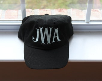 Monogrammed Ball Cap With FISHTAIL Lettering