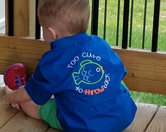 TODDLER  Fishing Shirt/ Monogrammed --Choice of 3 Adorable Designs