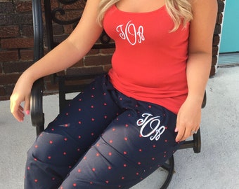 Monogrammed Pajama Sets/ Tank and Pants