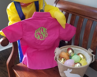 TODDLER Fishing Shirt/ Monogrammed --Sizes 12 MONTHS, 2/3 and 4/5 -