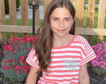 Girls (Youth Size) Monogrammed Knit T-Shirt Dress