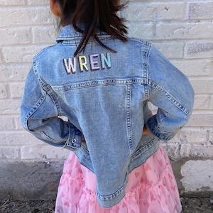 Denim Jacket for KIDS /All Sizes Baby thru Youth / Free Name in Shadow or Choice of Font/ Just RESTOCKED