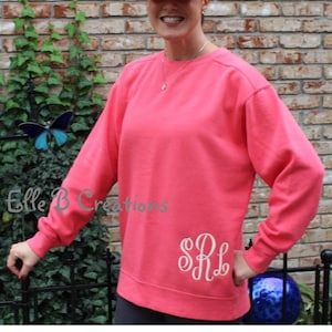 Comfort Colors / Monogrammed Sweatshirt MONOGRAMMED-SIZES Small through XLarge/ MORE Colors Added image 2