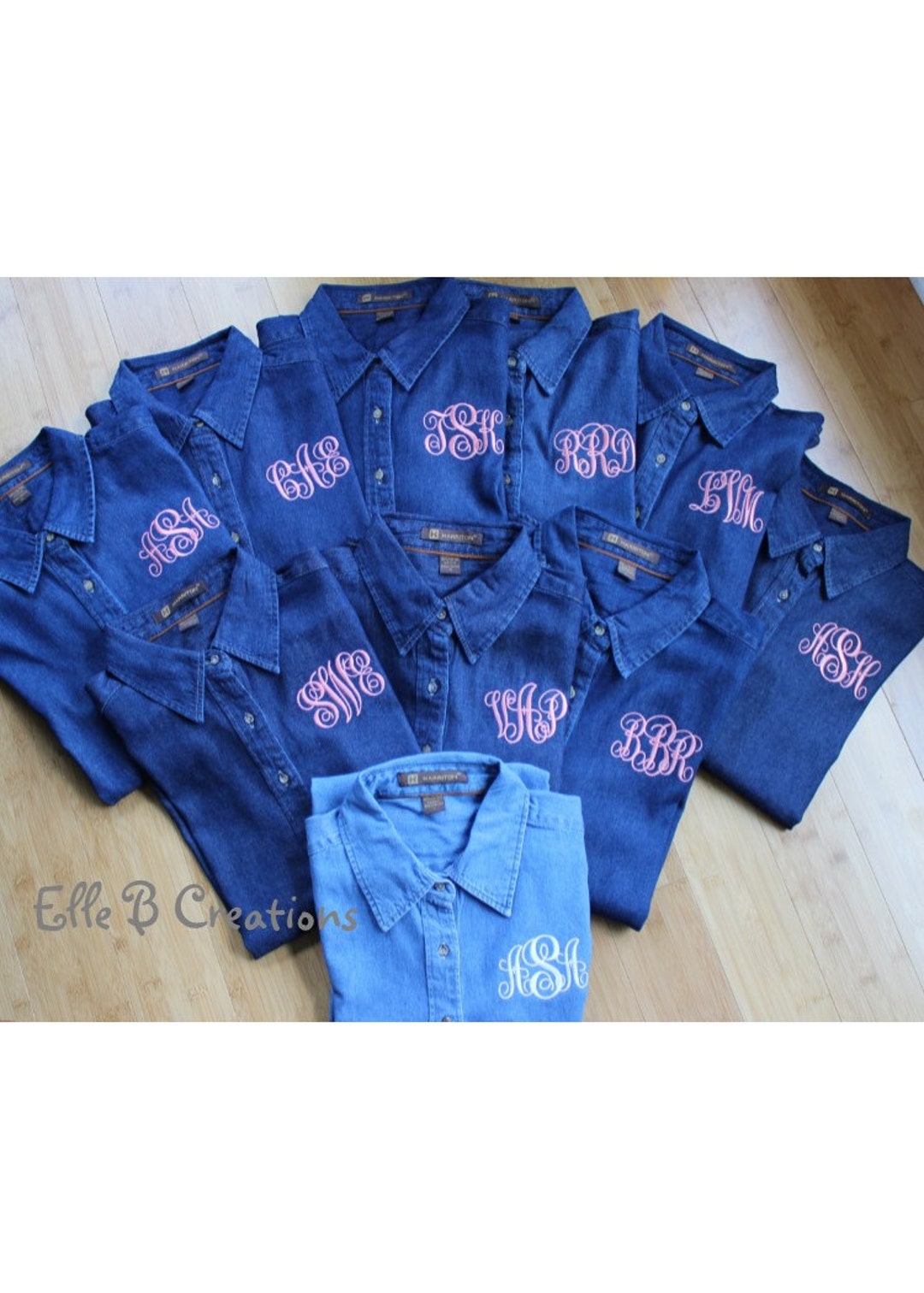 Monogrammed Denim Button Down Shirt for Bride and Bridesmaids – My Southern  Charm