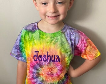 Child/ Toddler/ TIE DYE Short Sleeve Tee / Monogrammed