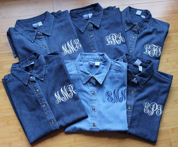 Monogrammed Denim Shirt ---