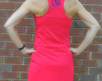 Racerback Tank DRESS  / Monogrammed/Bridesmaid Gift/ Beach Cover-Up---NEW MINT