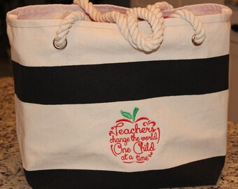 Rope Handle Tote Bag | Etsy