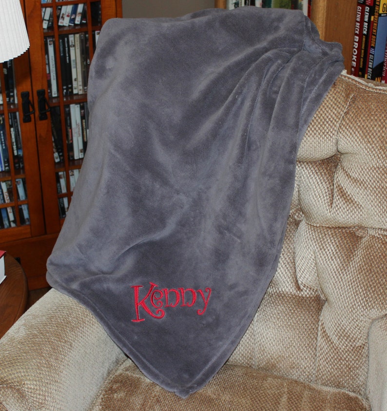 Monogrammed Plush Throw WINTER SALE.... SAVE Five Dollars image 1