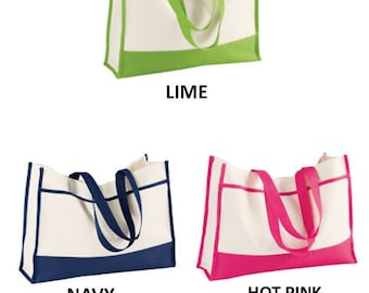 Monogrammed Two Color Tote Bag for Brides, Bridesmaids, Everyday Bag!