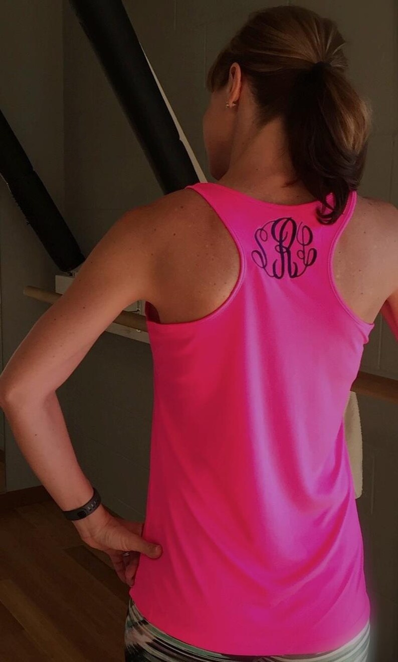 Monogrammed Ladies Racerback Tank-Athletic New Stock afbeelding 1