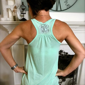 Monogrammed Bella Flowy Tank Top Now in LILAC 20 Colors to Choose from. image 4