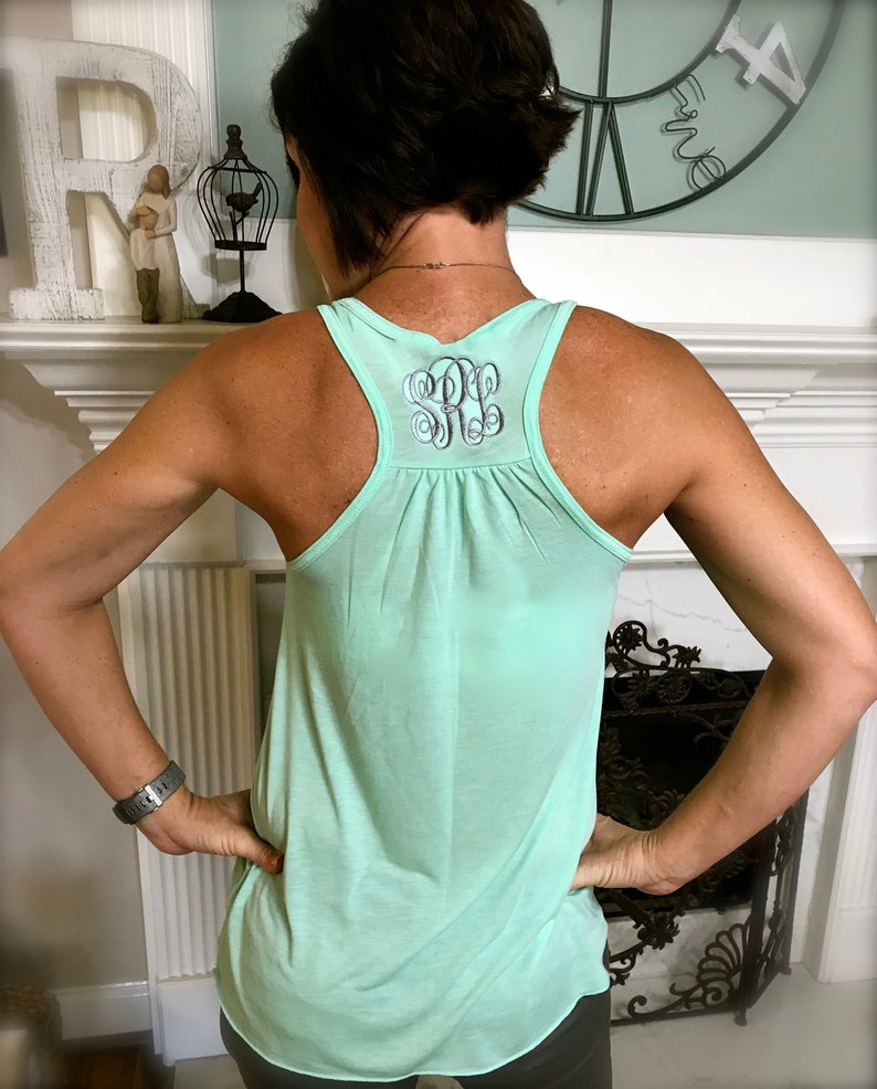 Monogrammed Bella Flowy Tank Top Now in LILAC 20 Colors to Choose from. image 4