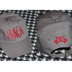 Monogrammed Ball Cap With Embroidered Bow on Back image 1