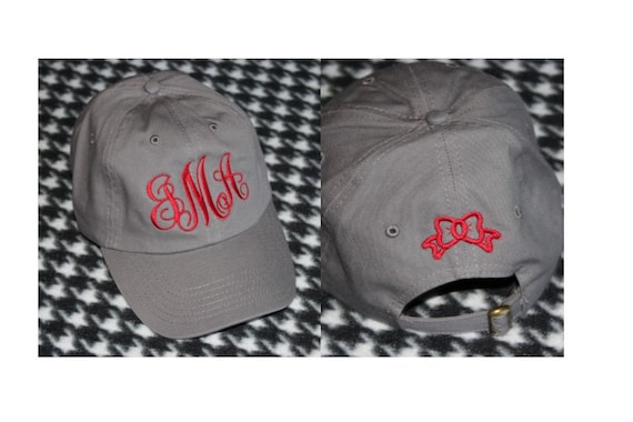 Monogrammed Ball Cap With Embroidered Bow on Back - Etsy