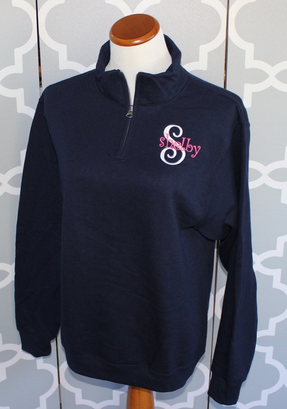 Monogrammed Quarter Zip Pullover NOW Sizes Up TO 3X Etsy