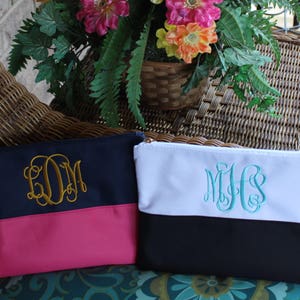 Monogrammed Pouch / BIKINI BAG/ Cosmetic Bag Almost GONE image 2