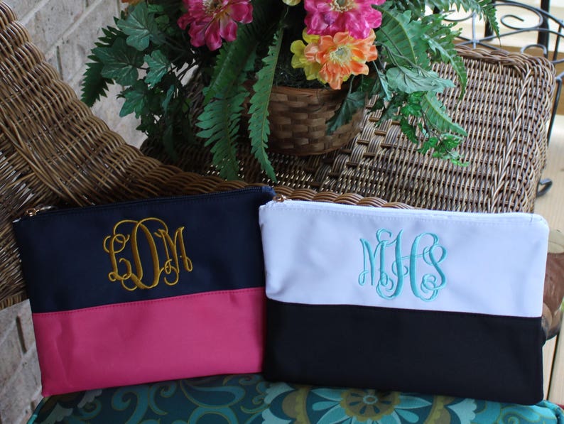 Monogrammed Pouch / BIKINI BAG/ Cosmetic Bag Almost GONE image 2