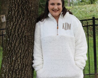 sherpa pullover women's plus size