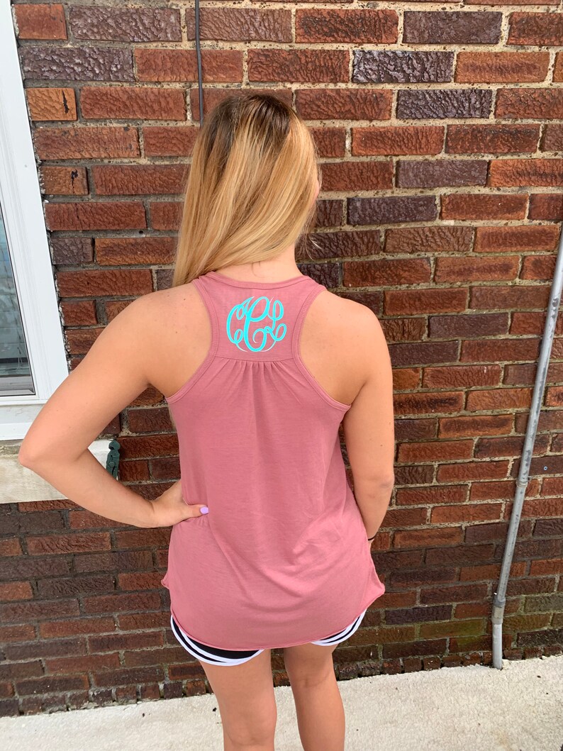 Monogrammed Bella Flowy Tank Top Now in LILAC 20 Colors to Choose from. image 3