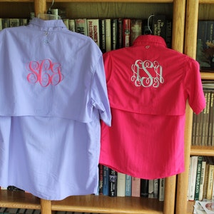 Monogrammed Fishing Shirts-- Short Sleeve / CLOSEOUT PRICE /Swimsuit Cover Up/ Bridesmaid Gift!