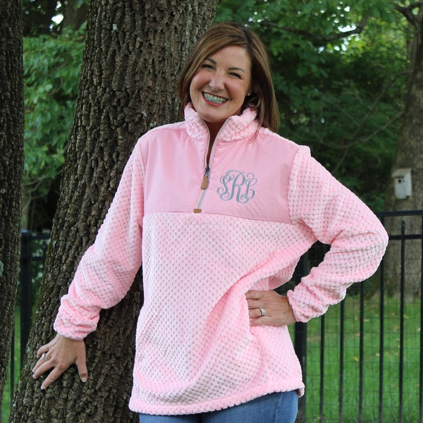 Pineapple Fleece Quarter Zip - Pullover- Monogrammed- Small and Medium Only!