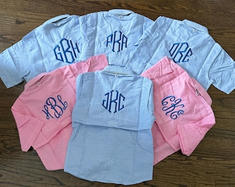 TODDLER  Gingham or Camo Fishing Shirt, Monogrammed ,Beach Cover up/ NEW!