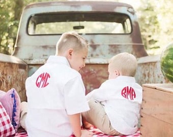 TODDLER  Fishing Shirt/ Monogrammed --Sizes  12 MONTHS- 2/3 - 4/5