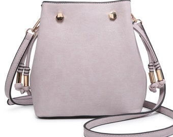 Mini Bucket /Crossbody Handbag/  Monogrammed / Lilac/ Cow Print/Black/Brown/Gray/New Item