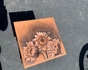 Sunflower End Table Etsy