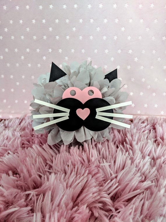 Cat Poms, Kitty Poms, Kitty Birthday Party, Cat Party Supplies, Farm Animals pom, Hello Kitty Party , Cat centerpiece, Cats Il_570xn