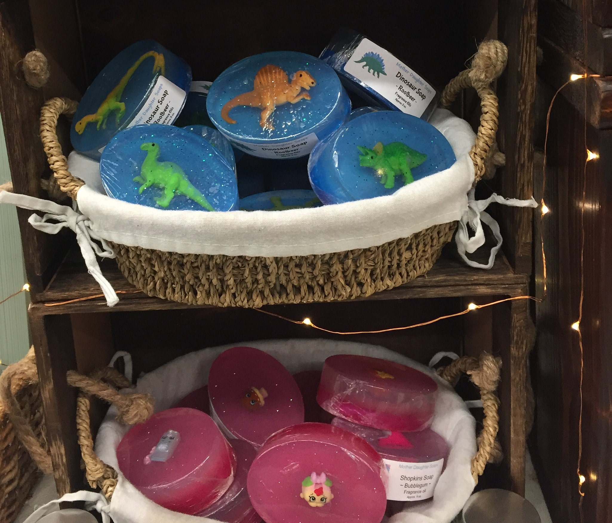 Shopkins toy soaps, Shea butter, transparent soap, Birthday Gift, cosmetic safe glitter