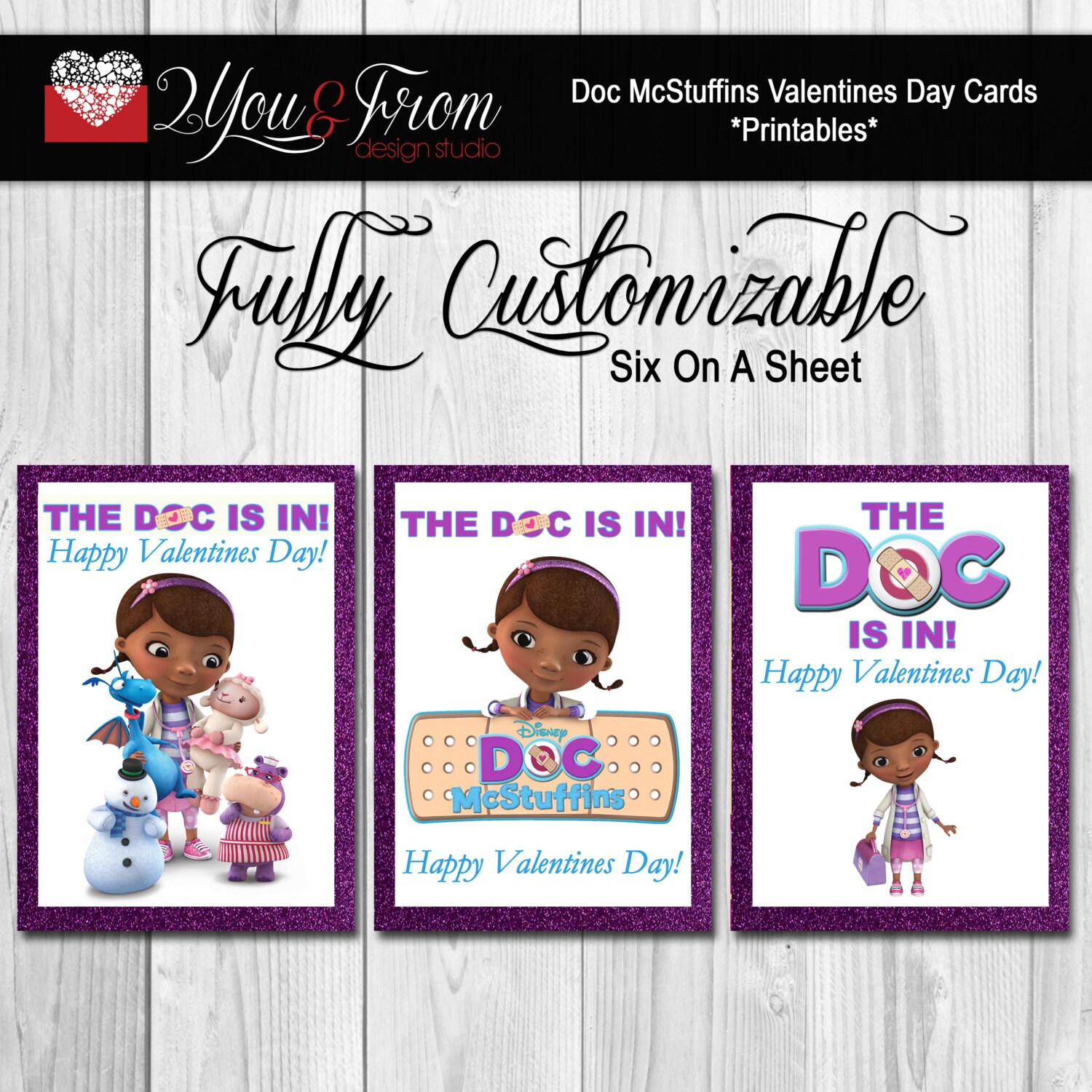 Doc McStuffins Valentine's Day Cards Doc McStuffins | Etsy