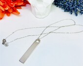 Sterling Silver Necklace with Bar Pendant