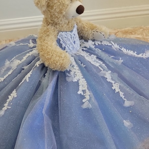 Periwinkle Quinceanera Doll Dress doll Fancy Dress - 18&quot; doll custom Dress - Teddy Bears Dress only - Please read description
