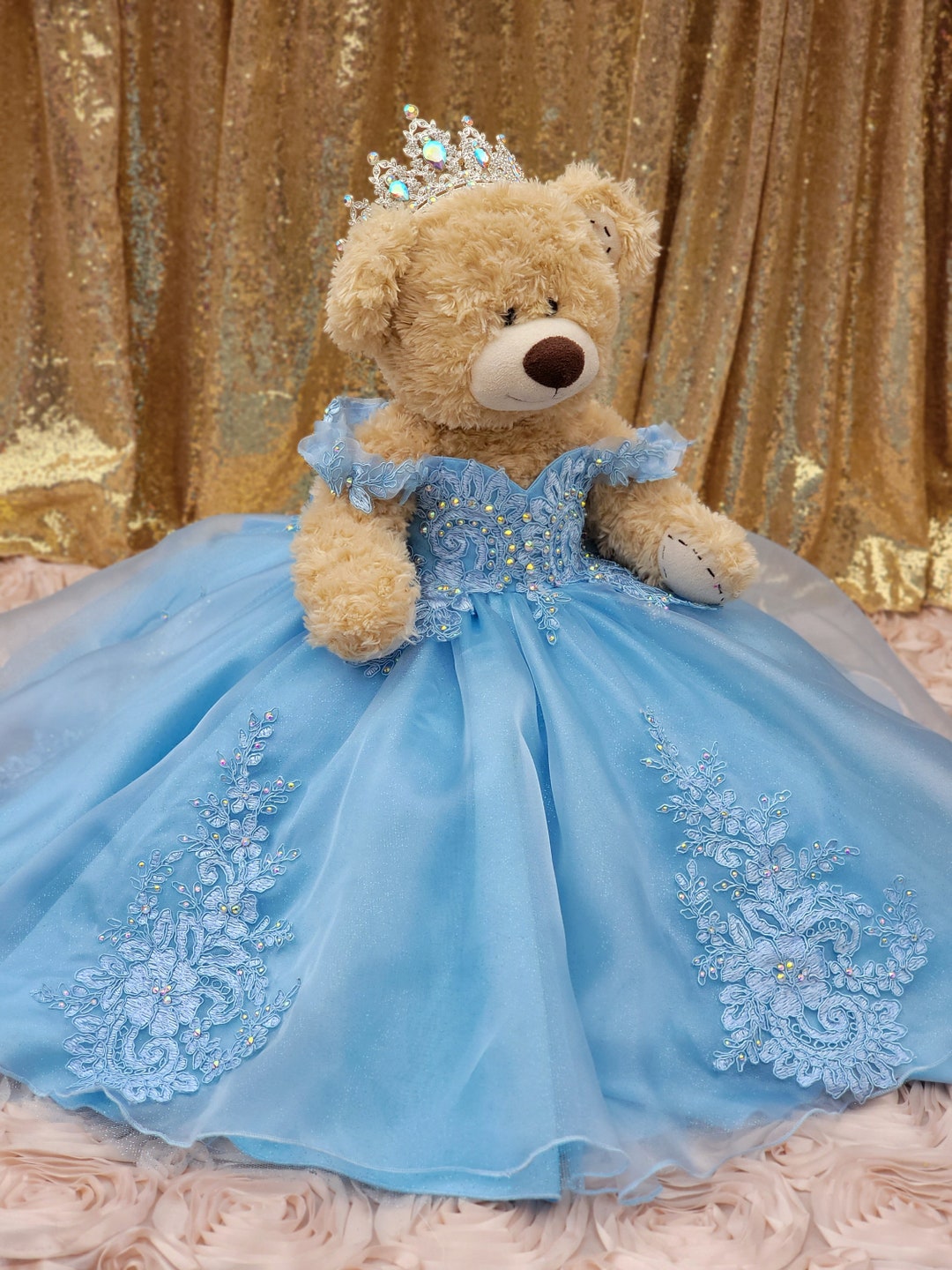 Light Blue Quinceanera Doll- Blue Doll Dress - 18\, image size:1080x1440