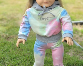 18 Inch Doll Outfit - Tie Dye Hoodie and Pants