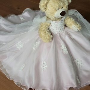 Blush pink Ivory Quinceanera Doll Dress doll Fancy Dress - 18&quot; doll custom Dress - Teddy Bears Dress only - Please read description