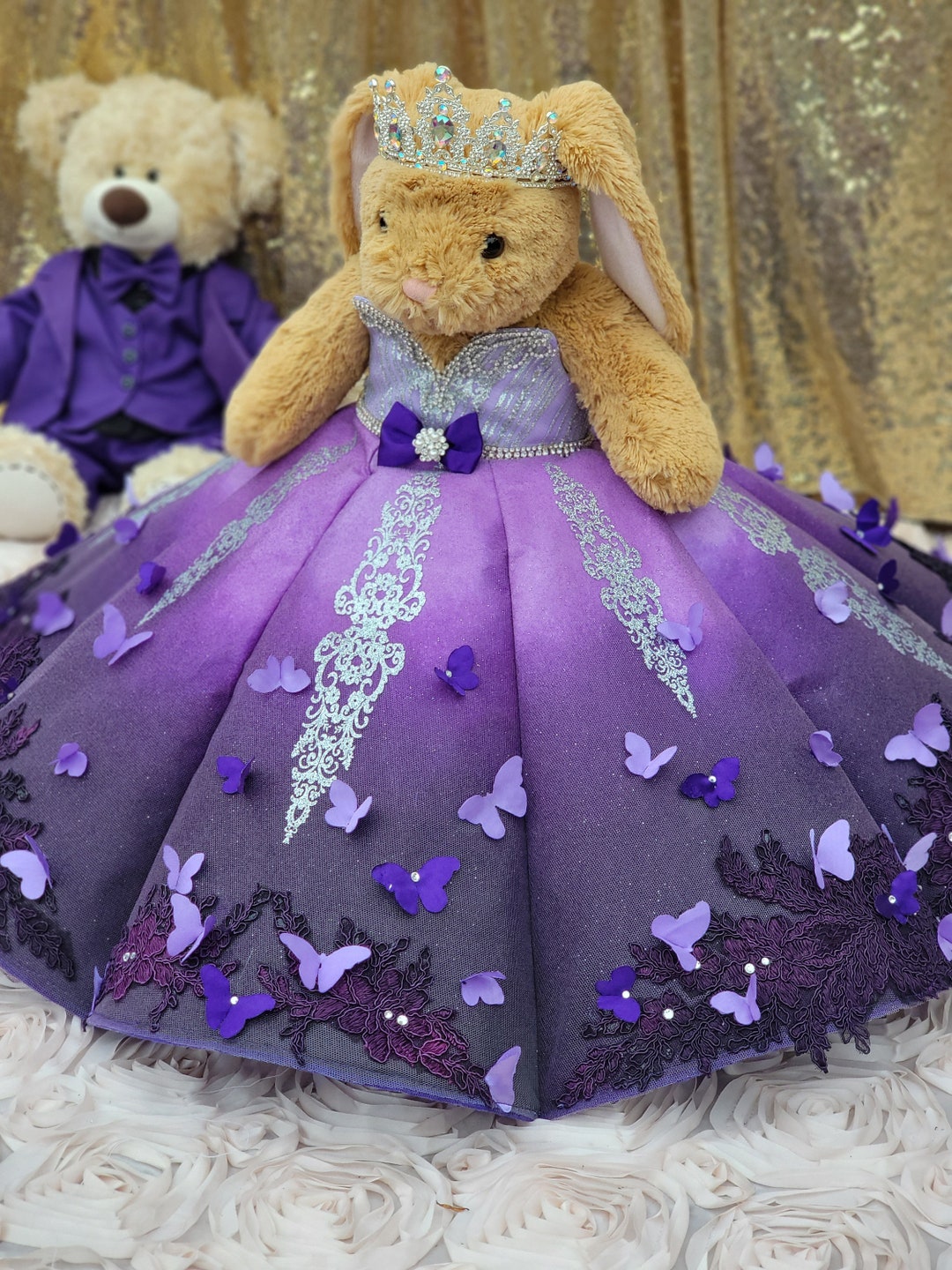 fitted lace wedding dress Pink Lavender Ruffle Prom Ball Gown Beaded Tiered Quinceanera Dresses –  Viniodress