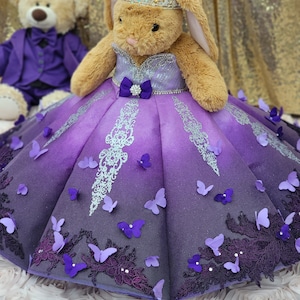 Purple Quinceanera Doll Dress doll Fancy Dress - 18&quot; doll custom Dress - Teddy Bears Dress only - Please read description