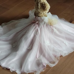 Blush pink Ivory Quinceanera Doll Dress doll Fancy Dress - 18&quot; doll custom Dress - Teddy Bears Dress only - Please read description