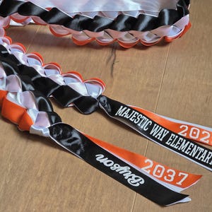 Personalized Lei -Ribbon Lei - Graduation Lei - Promotion Lei - Custom made Lei