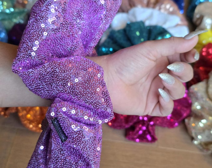 Orange Oversized Sequin Scrunchie, Giant Scrunchie, Cheerleading ...