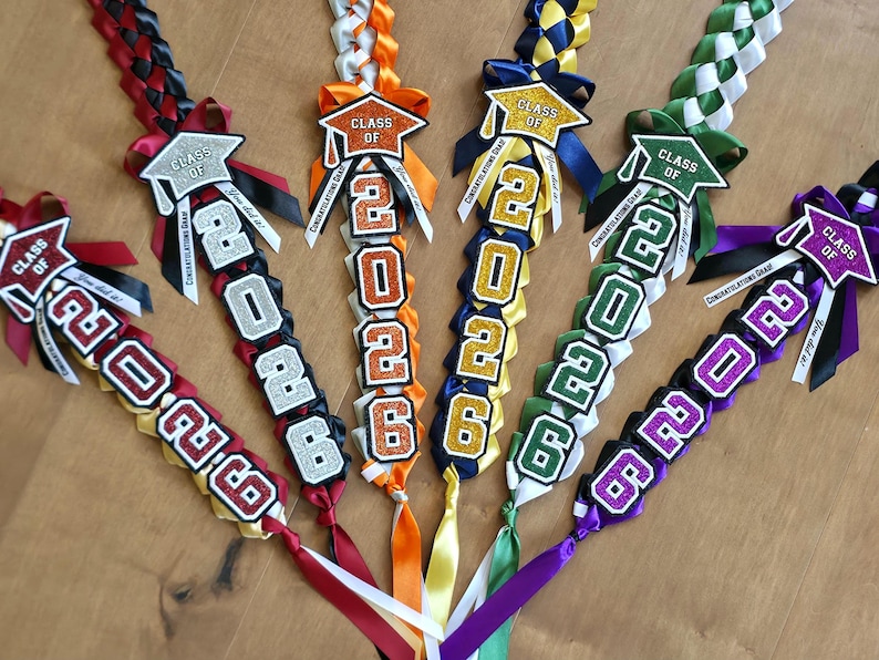 Personalized Graduation Ribbon Lei – Custom School Colors, Class of ...